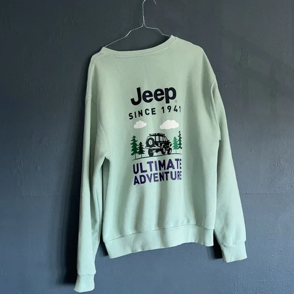 JEEP ULTIMATE ADVENTURE EMBROIDERED VINTAGE OVERSIZE HEAVYWEIGHT SWEATSHIRT MENS - Picture 2 of 6